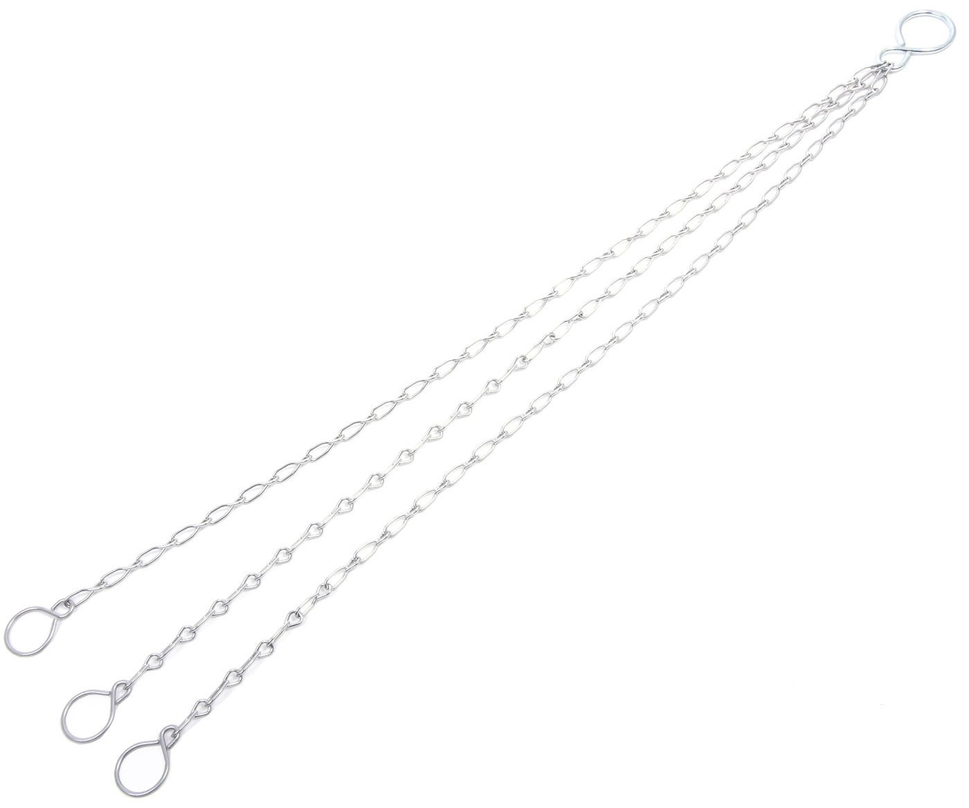 Řetízek na květináč trojzávěs - stříbrný (háčky)