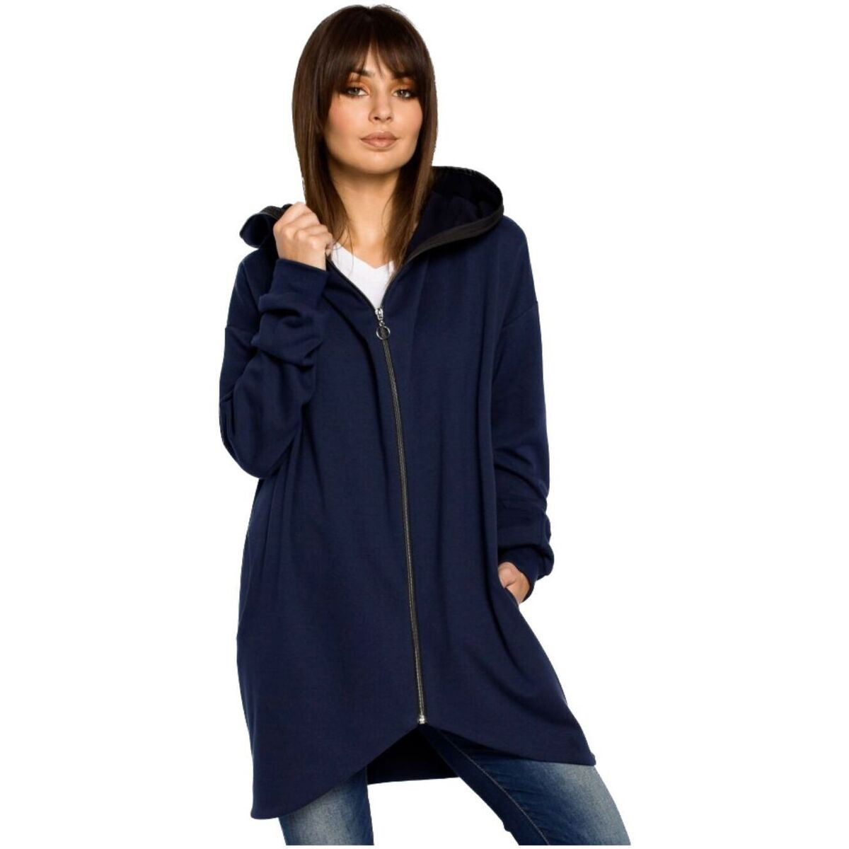 Bewear  Dámská dlouhá mikina Lirohn B054 navy  Tmavě modrá