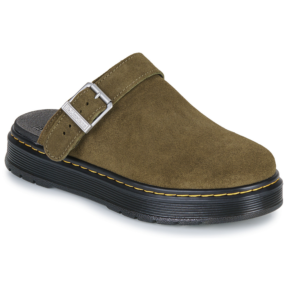 Dr. Martens  Brookline Mule DMs Olive Bronx Suede  Khaki