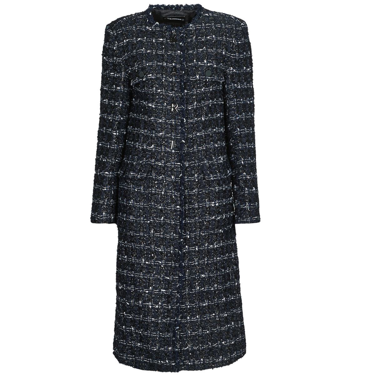 Karl Lagerfeld  BOUCLE LONG JACKET  Modrá