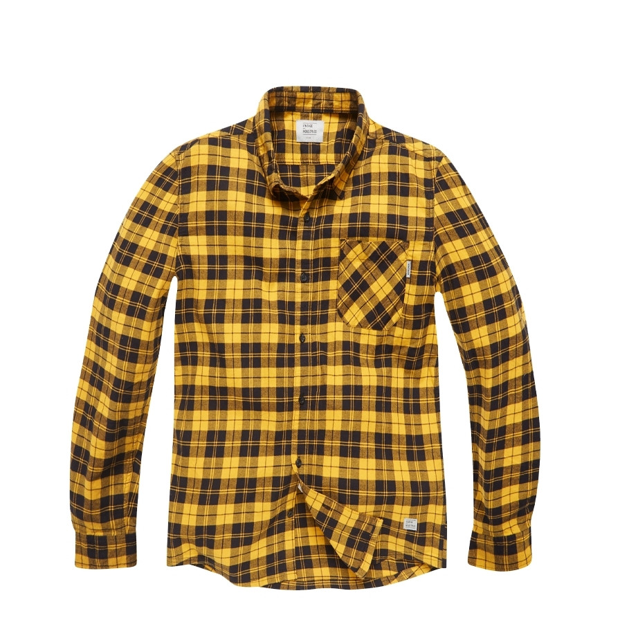 Košile Vintage Industries Riley Flannel - žlutá, S