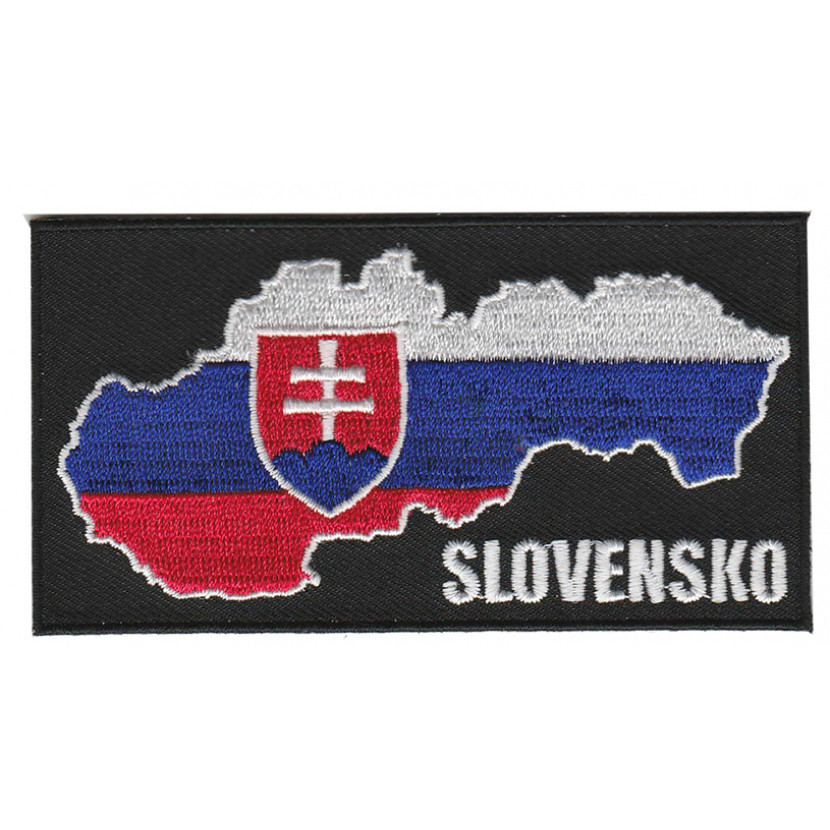 Nášivka Slovenská vlajka Slovensko s mapou 9,5x5 cm