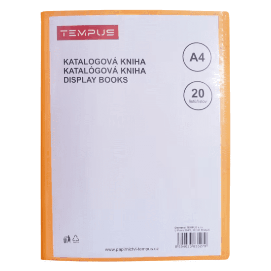 TEMPUS Katalogová kniha A4 - Tempus oranžová - 20 listů