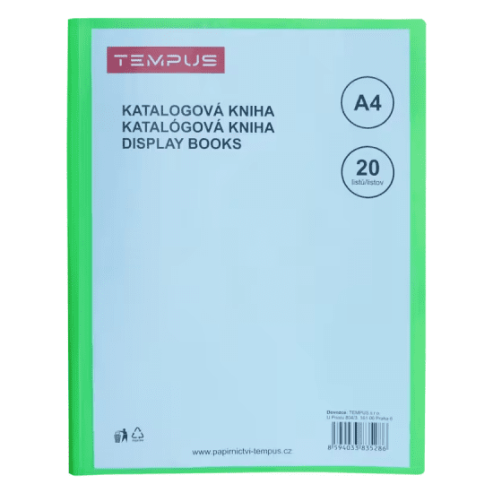TEMPUS Katalogová kniha A4 - Tempus zelená - 20 listů