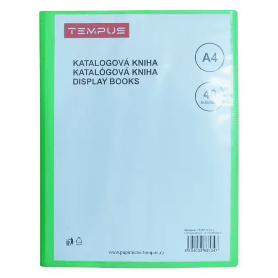 TEMPUS Katalogová kniha A4 - Tempus zelená - 40 listů