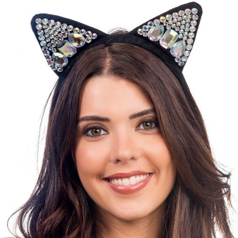 Čelenka s diamantovými kočičími oušky