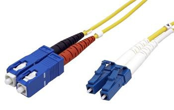 Optický patchkabel LC-SC 9/125 (single mode), 2mm, duplex, OS2, LSOH, 20m