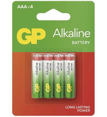 GP Alkaline AAA LR03 1.5V, mikrotužka, 4 pack
