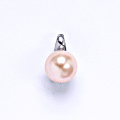 Stříbrný přívěšek s umělou růžovou perlou 8 mm, P 1104 růžová A