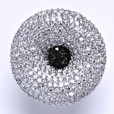 Stříbrný prsten s čirými a černými zirkony,prstýnek ze stříbra,váha 14,05 g