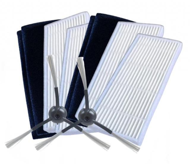 HEPA filtry a kartáče pro ETA Twins, Sencor SRV9350, SRV9385, Viomi S9, Lydsto R1, Proscenic M8 Pro, sada 6ks
