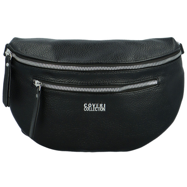 Trendy dámská koženková ledvinko-kabelka Genaida, černá