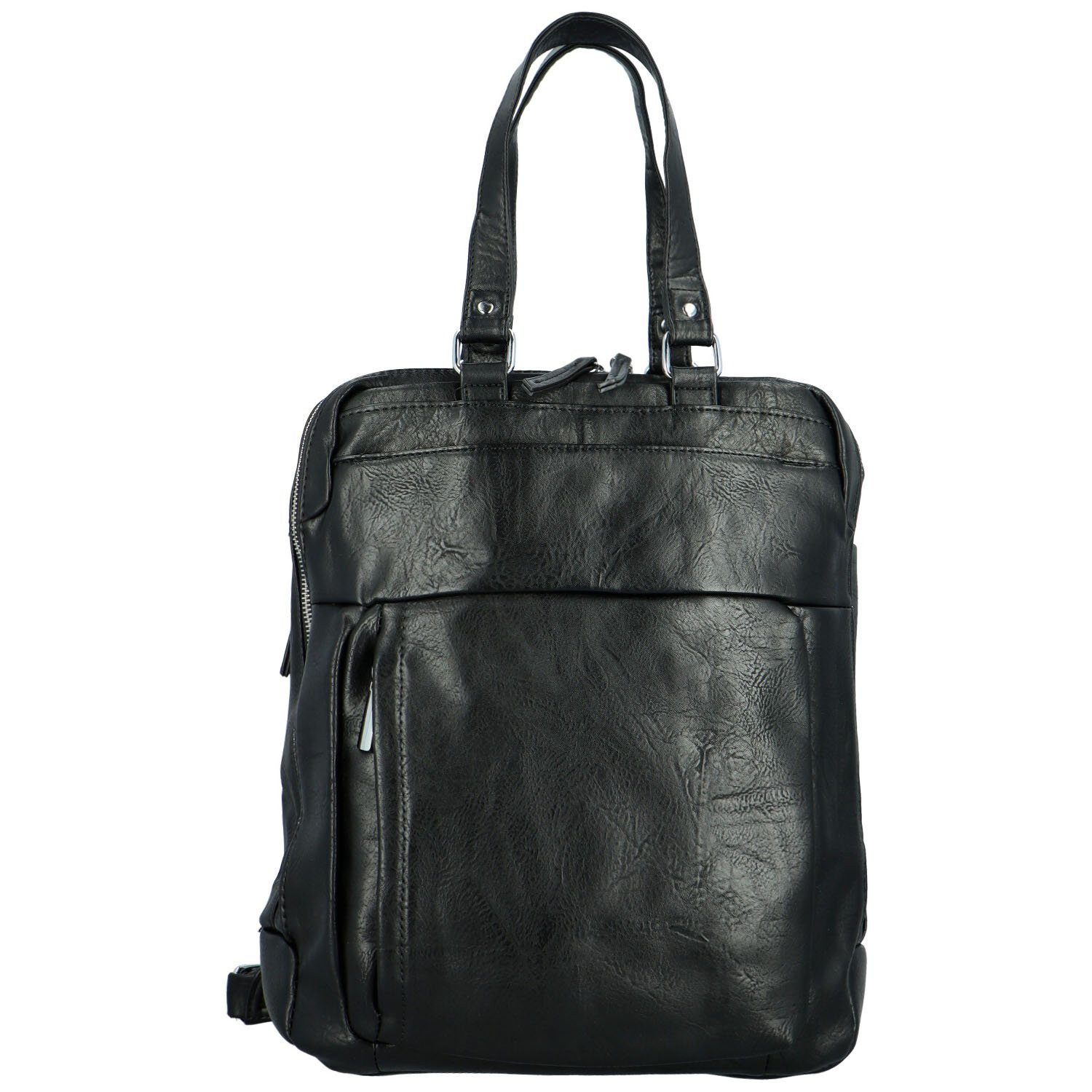 Stylový dámský koženkový kabelko-batoh Frances, černý