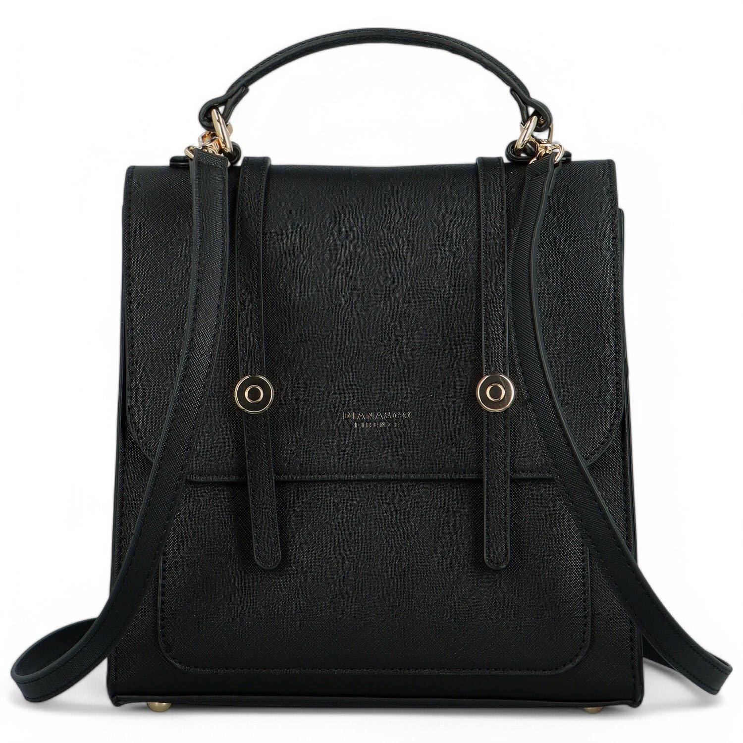 Módní dámský koženkový kabelko-batoh Lirida, černý