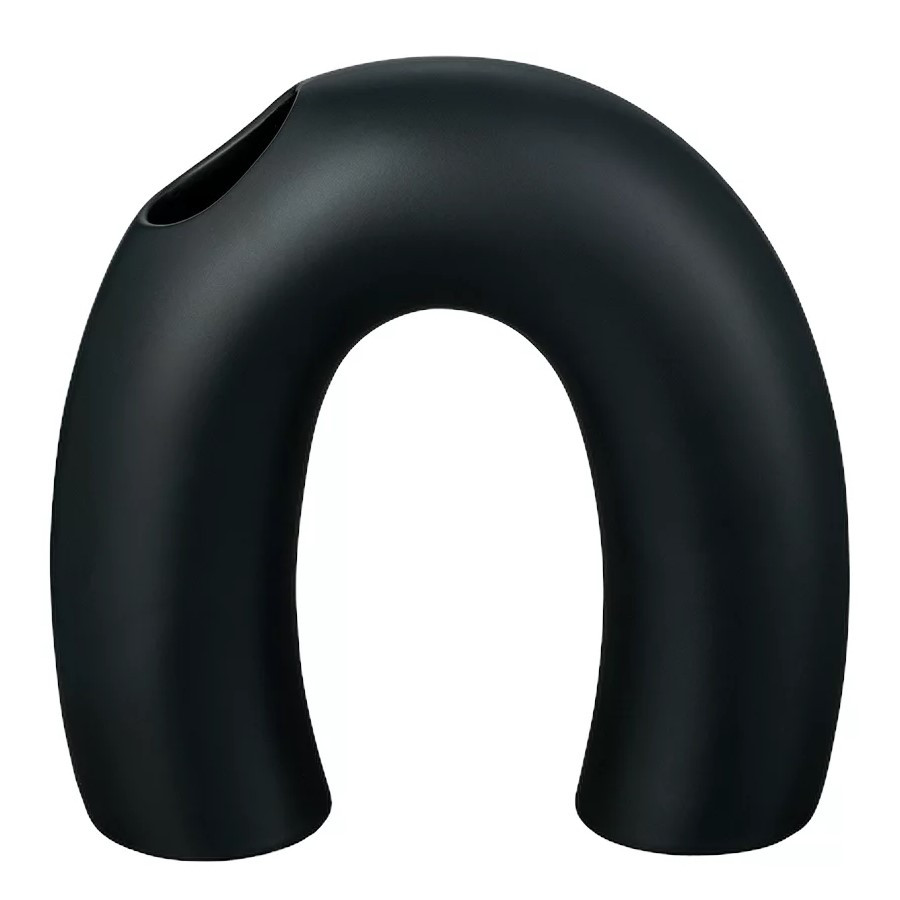 Váza KAGETSU 18 cm, černá, kamenina, Blomus