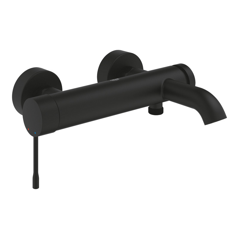 Baterie vanová nástěnná Grohe Essence 150 mm phantom black s přepínačem 25250KF1