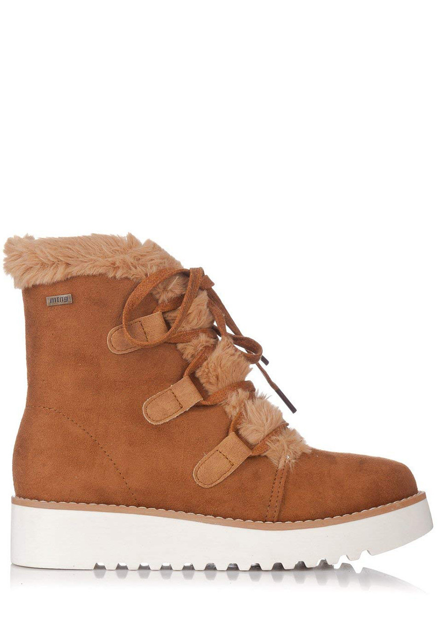 Hnědé zimní boty na nízkém klínku MTNG Velikost: 37