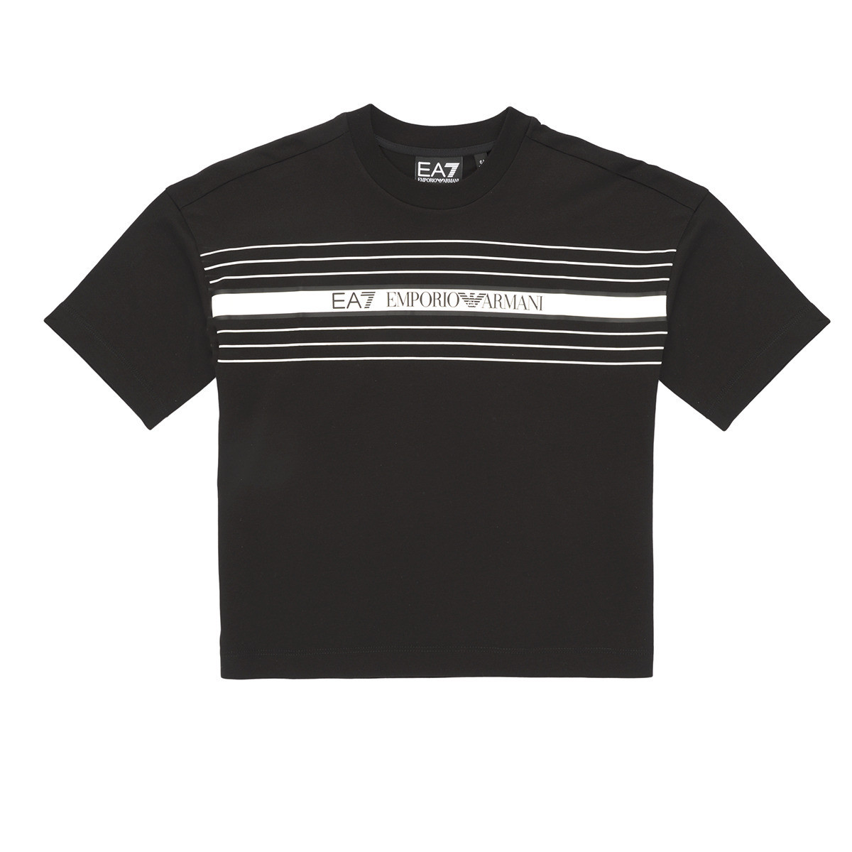 Emporio Armani EA7  TRAIN LOGO SERIES TEE EXTENDED LOGO  Černá