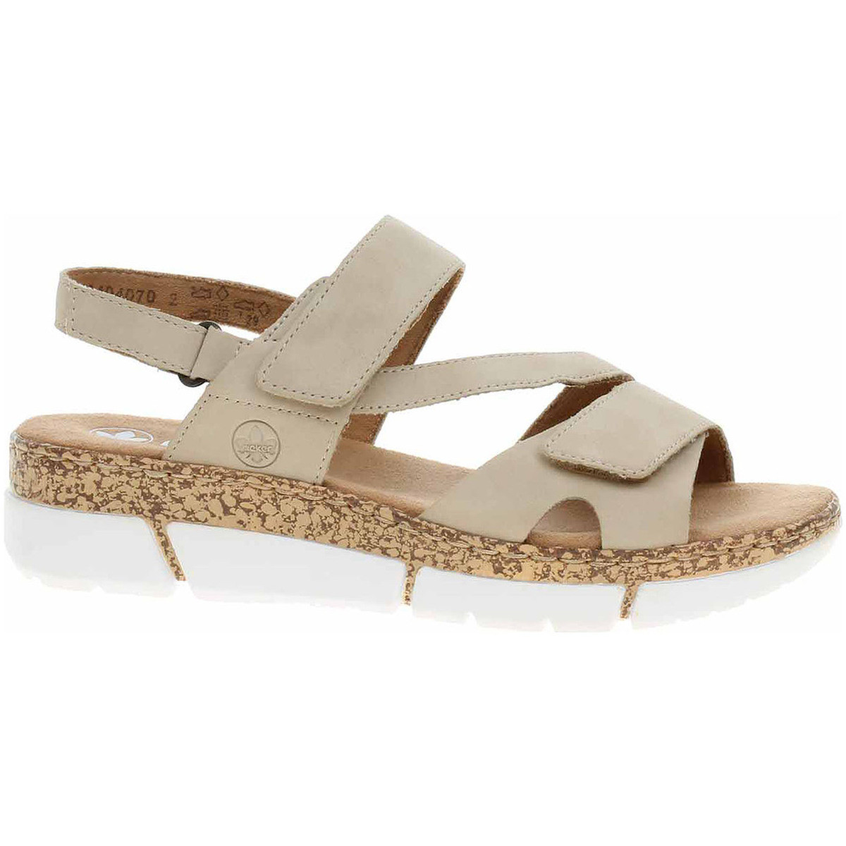 Rieker  Dámské sandály  V2366-60 beige  Béžová