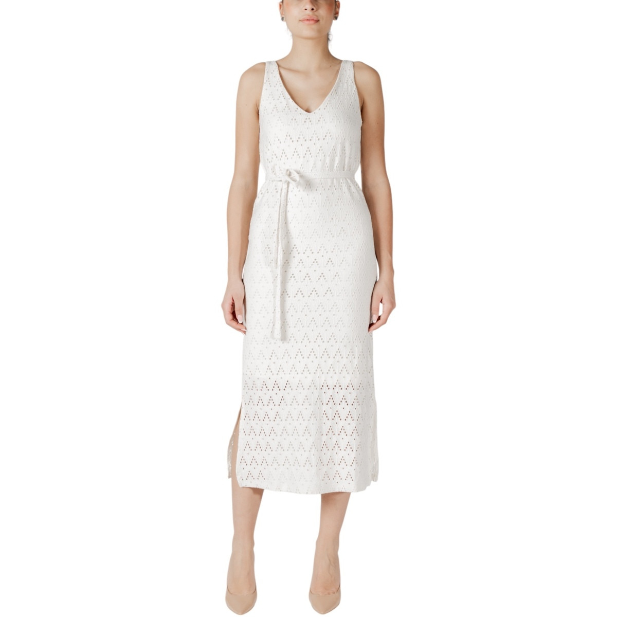 Vila  Viamalina V-Neck S/L Midi/Pb 14104109  Béžová