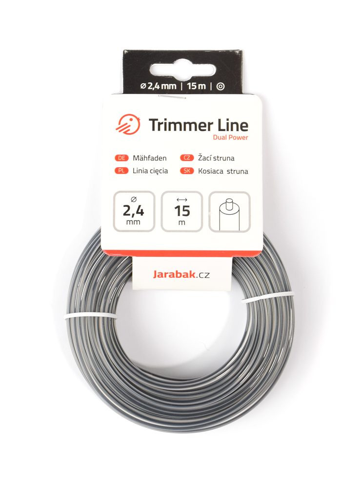 Žací struna Jarabák Dual Power kulatá 2,4 mm x 15 m