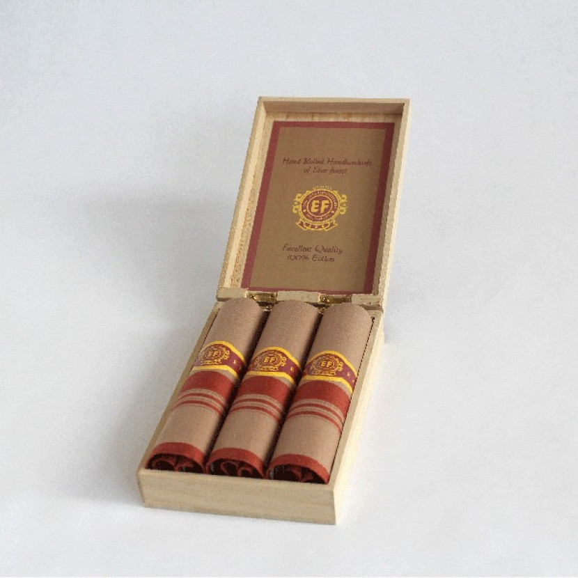 Pánské luxusní kapesníky Etex Doutník 3 ks - hnědé