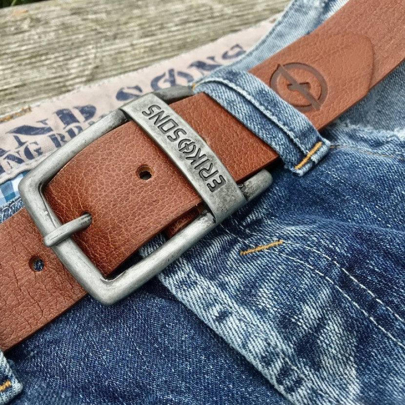 Opasek kožený Erik and Sons Saga Classic - hnědý, 90