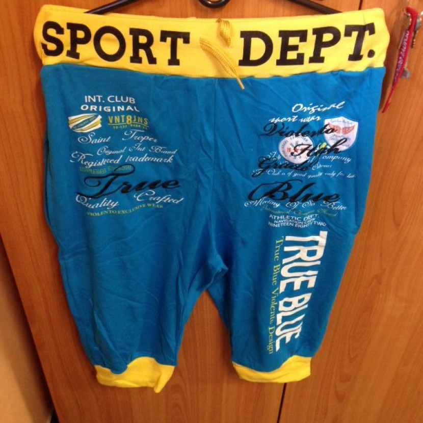 3/4 kalhoty Violento True Blue - modré-žluté, S