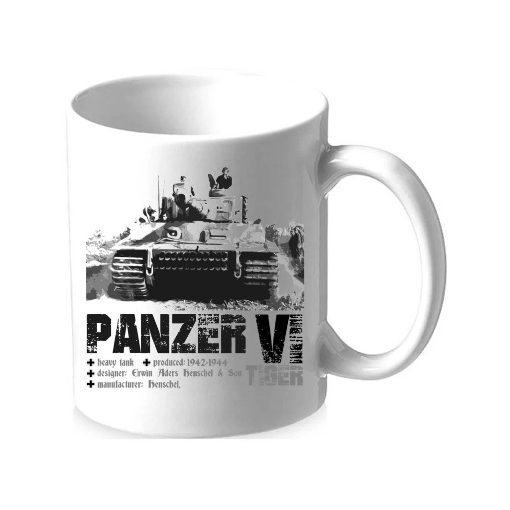 Hrnek Striker Panzer VI Tiger - bílý-černý