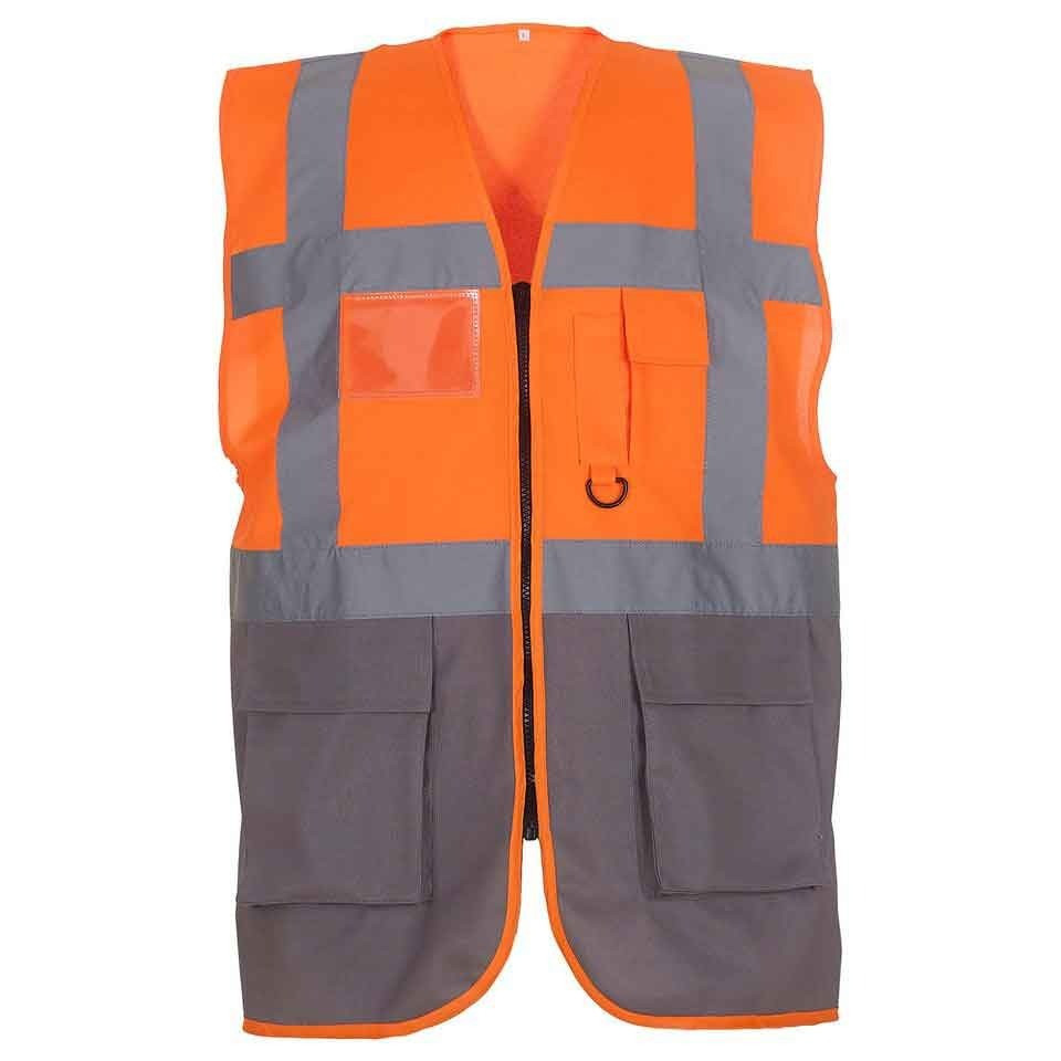 Výstražná vesta Exec - oranžová-šedá, L