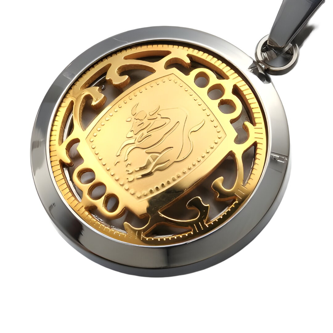 Přívěsek na řetízek na krk Gaira Zodiac Býk - zlatý-stříbrný