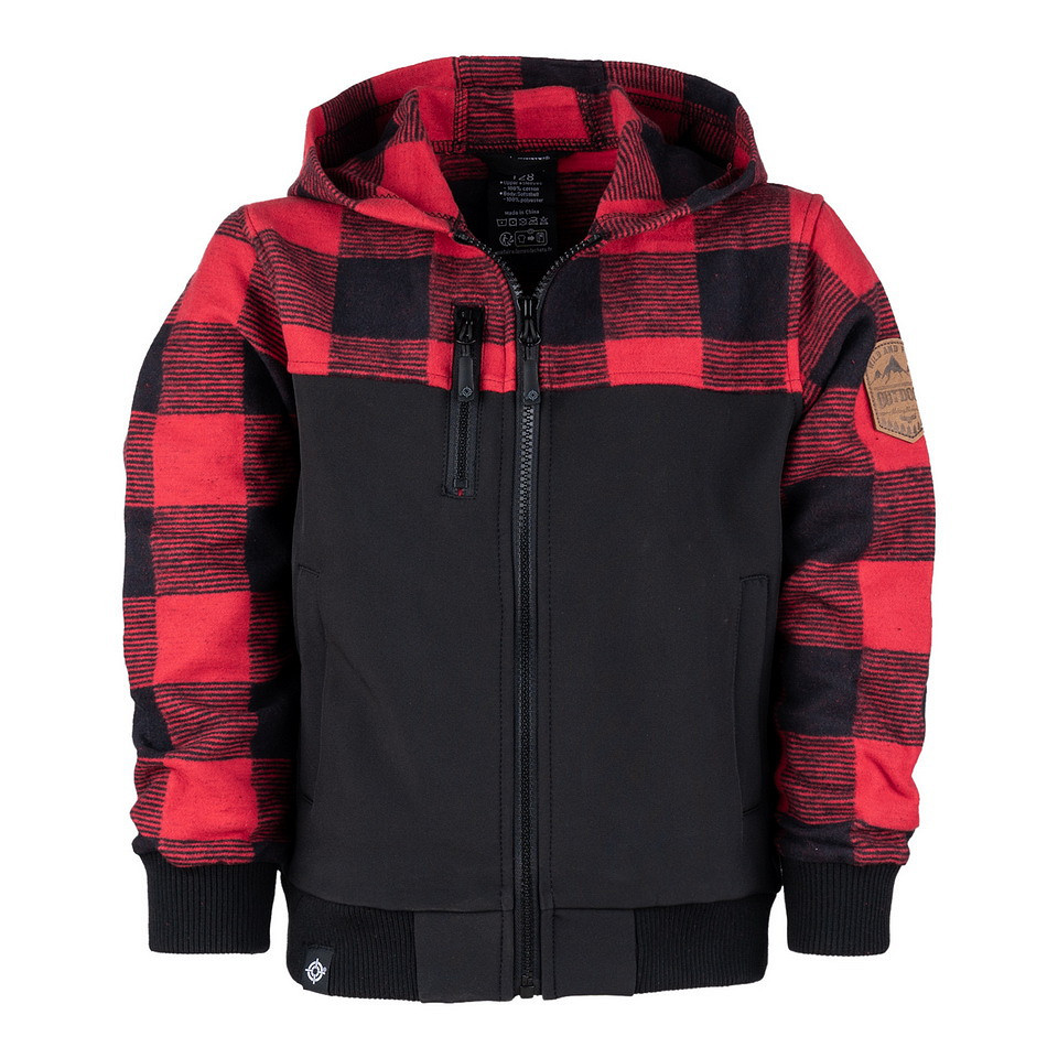 Bunda dětská Fostex Lumbershell Jacket - černá-červená, 104