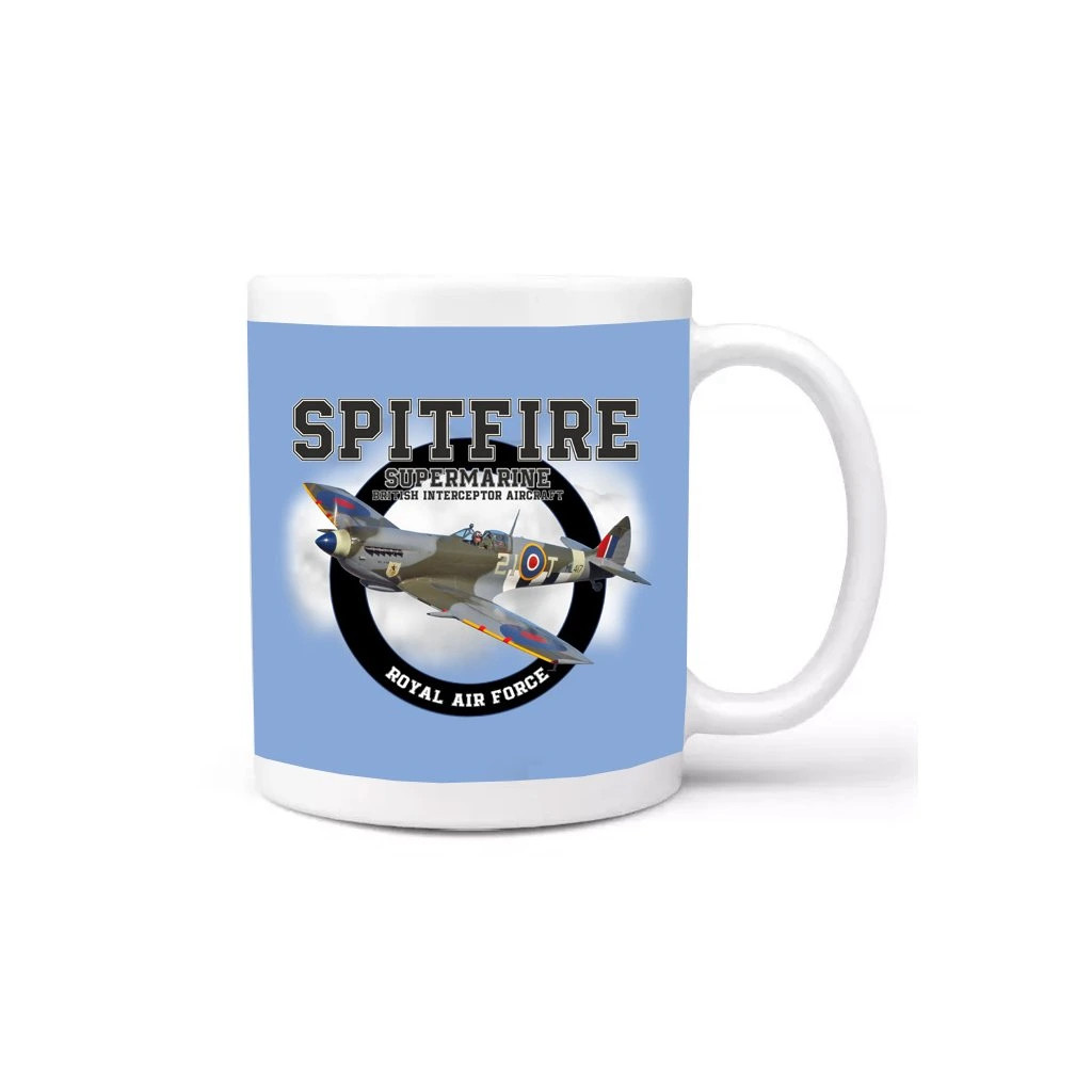 Hrnek Striker Supermarine Spitfire - modrý-bílý