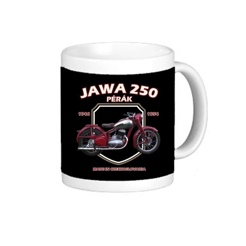 Hrnek Striker Jawa 250 Pérák - černý-bílý