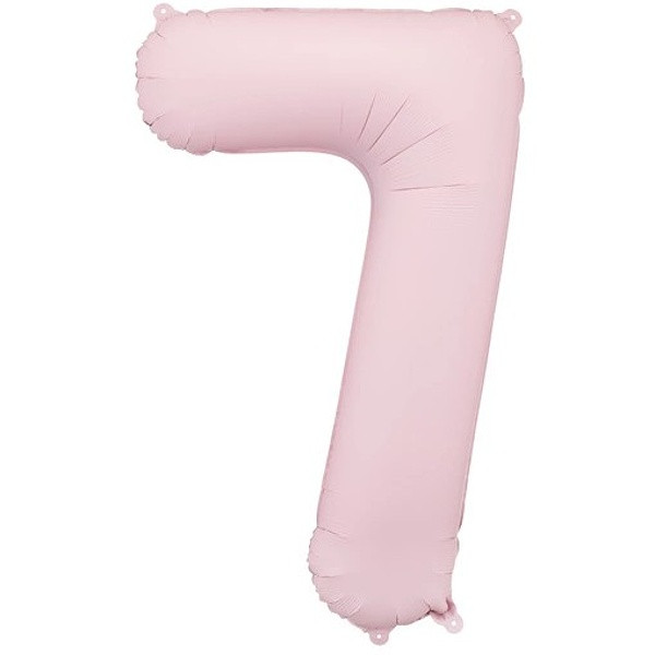 Balónek fóliový číslo 7 světle růžová 86 cm