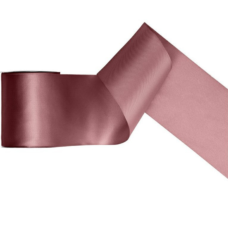 Stuha saténová tmavá prašná růže 10cm/25m