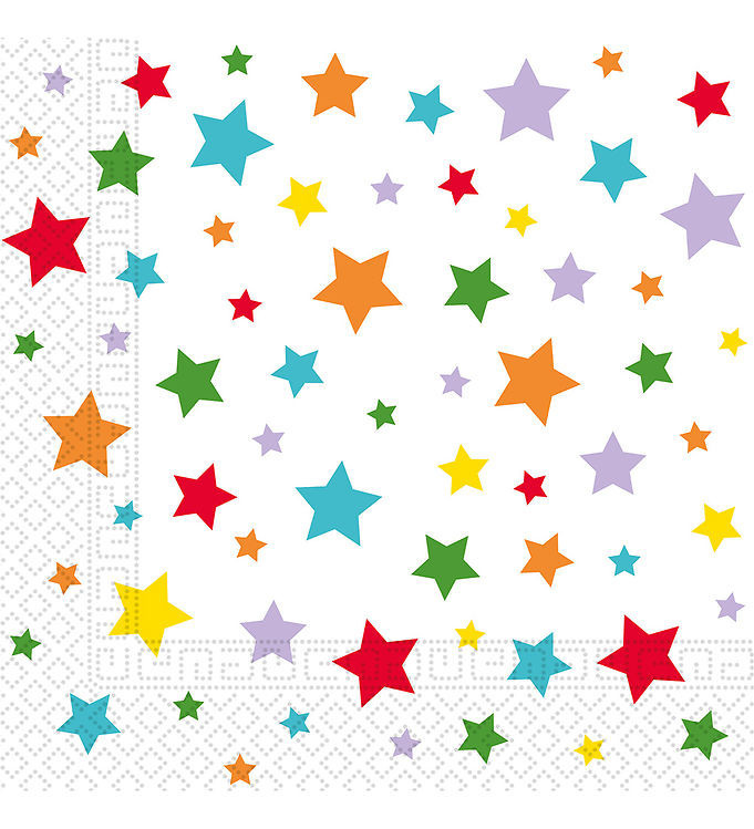 Ubrousky papírové s barevnými hvězdičkami 33x33cm 20ks