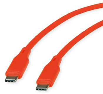 Roline USB 2.0 kabel USB C(M) - USB C(M), silikon, 60W, 1m, oranžový
