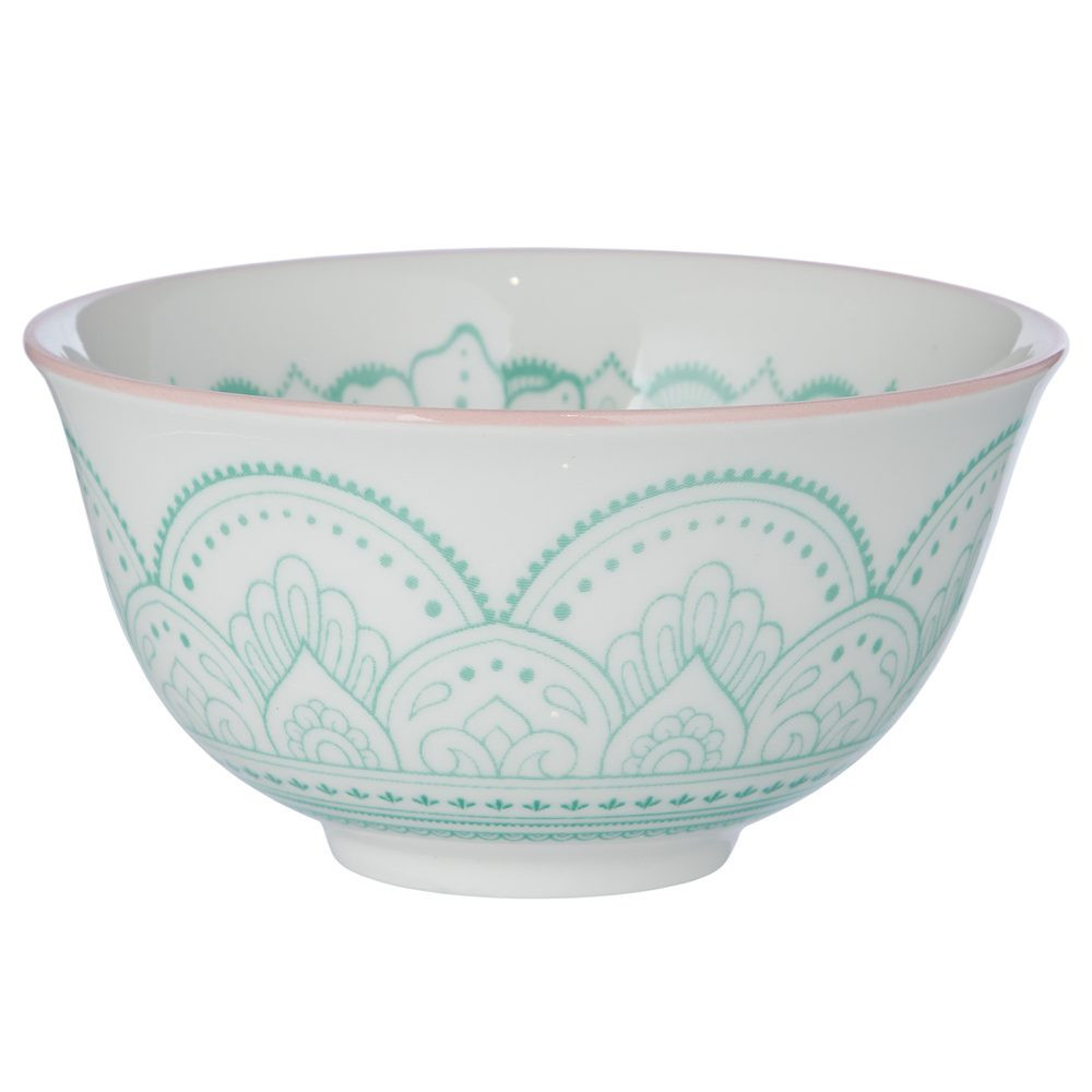 ORNAMENTS Miska 240 ml - bílá/zelená