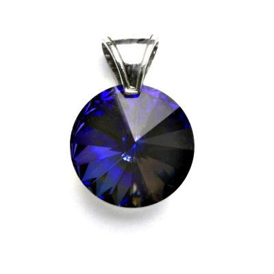 Stříbrný přívěsek s tmavě modrým krystalem Swarovski, 5,83 g