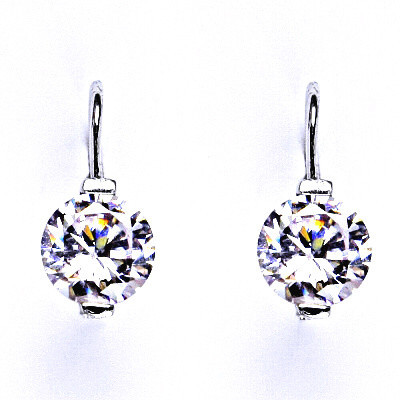 Stříbrné náušnice se syntetickým zirkonem lavender, náušnice ze stříbra, NK 1461