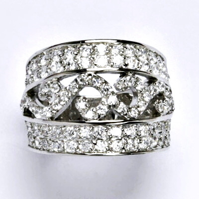 Stříbrný prsten s čirými zirkony,prsten ze stříbra,váha 8,97 g