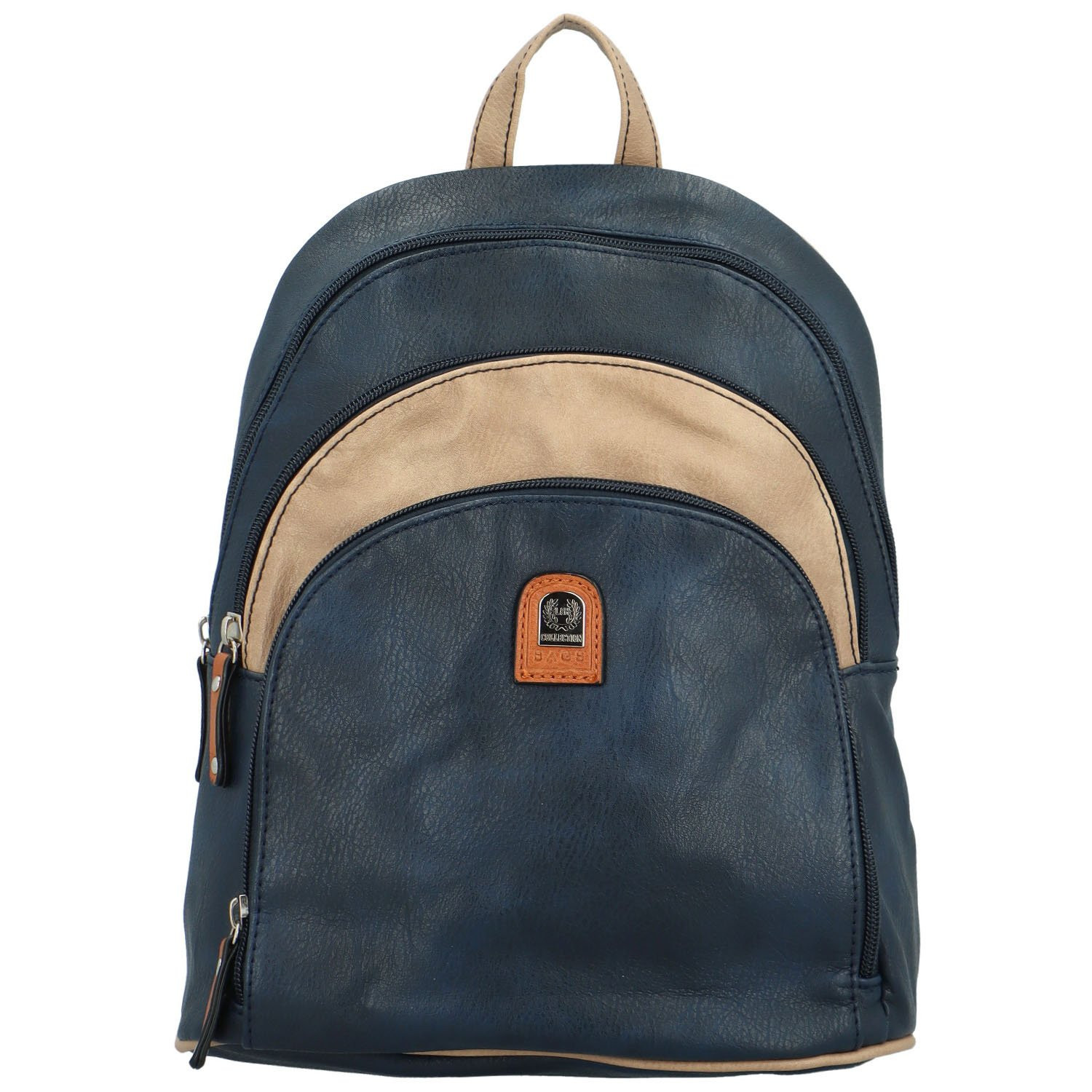 Stylový dámský koženkový batůžek Bennief, tmavě modrý