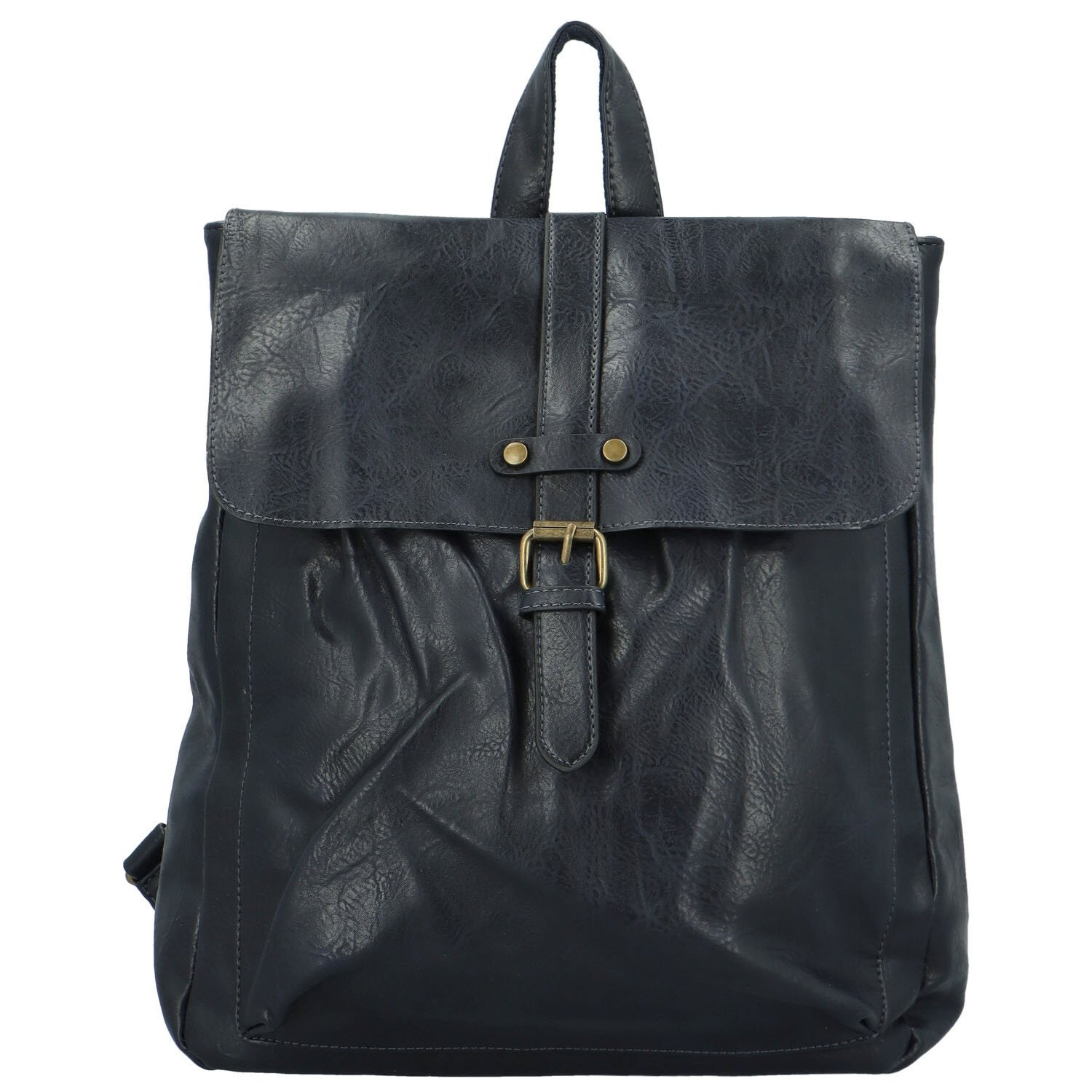 Trendy dámský koženkový batoh Stanler, tmavě modrý