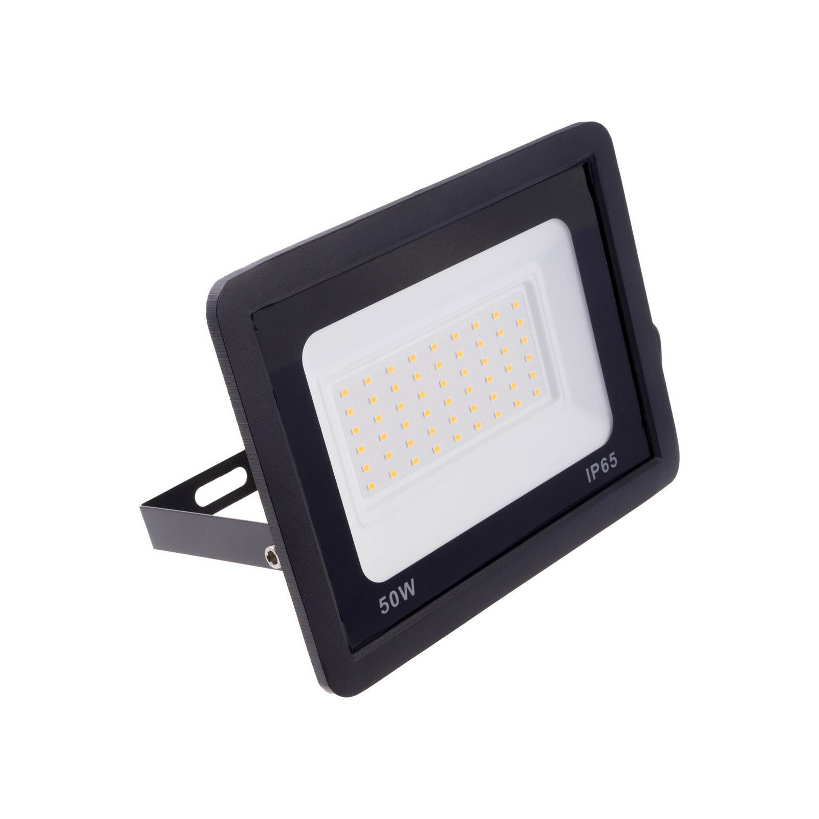 LED reflektor 50W, černá barva, IP65, 230V, voděodolný, teplá bílá