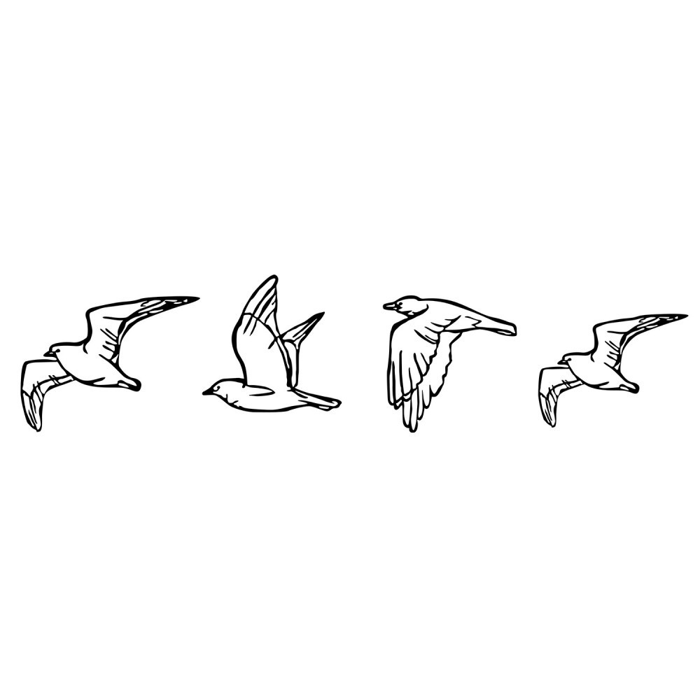 Dekorativní kovový doplněk na zeď - PTÁCI, 100 x 24 cm