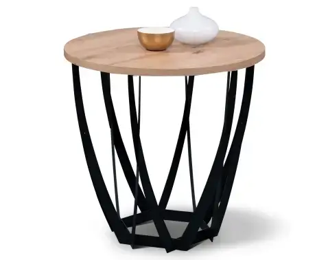 Kulatý odkládací stolek Mella, 50 cm, dub artisan