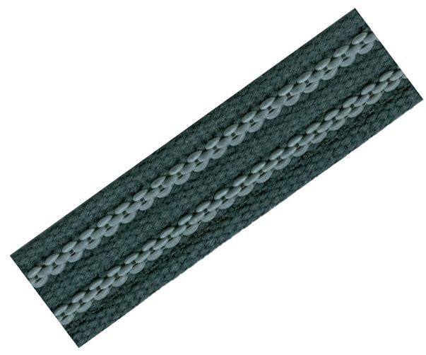 Popruh bavlna/guma černý/šedý 20mm