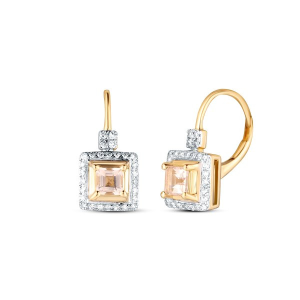 Náušnice s morganity 234-958-MO5757 3.30g