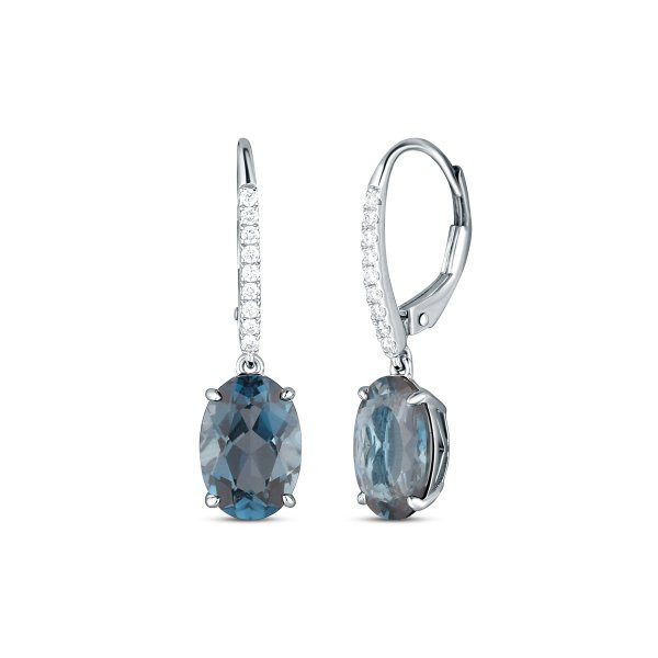 Náušnice s topazem  334-957-LT5822 2.80g